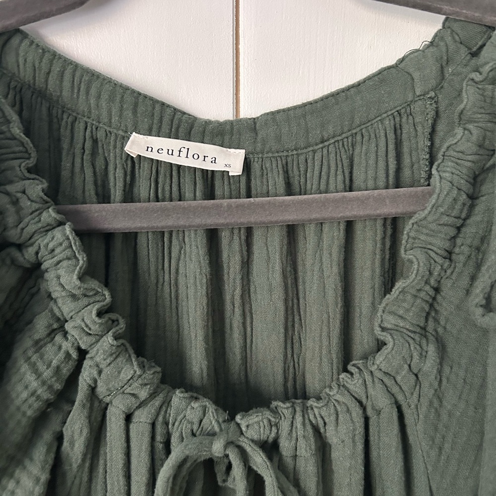 Harmony - Tiered Maxi Dress with Square Neck in Olive Green - Picture 8 of 10